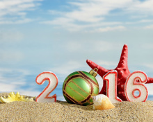 Fondo de pantalla New Year 2016 Beach Theme 220x176