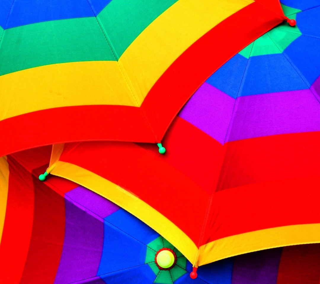 Das Colourful Umbrella Wallpaper 1080x960