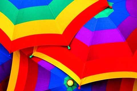 Обои Colourful Umbrella 480x320