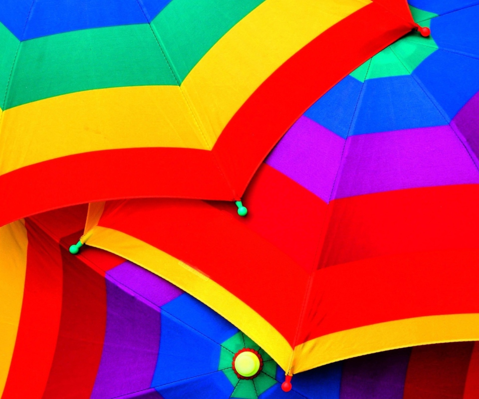 Обои Colourful Umbrella 960x800