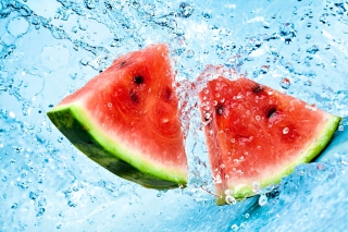 Watermelon In Water Background for Android, iPhone and iPad
