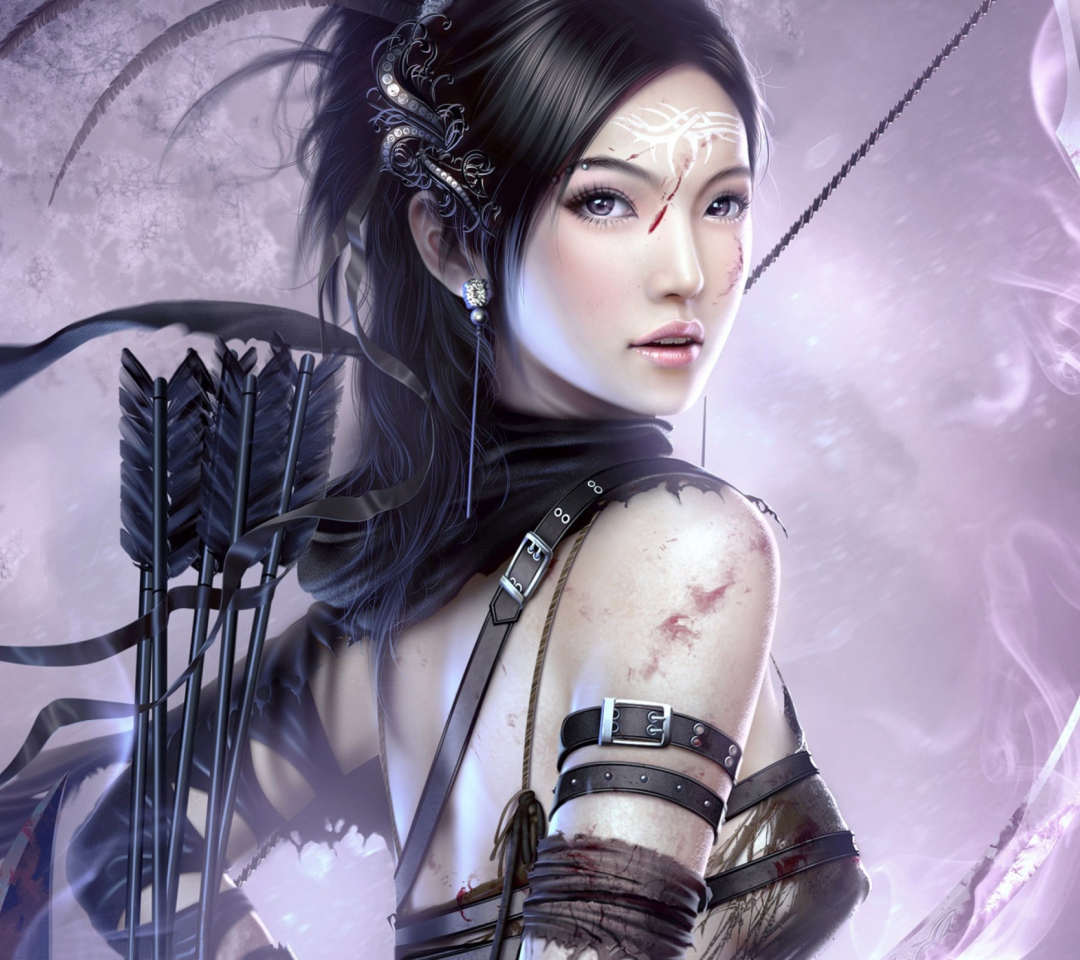 Fantasy Archer Girl wallpaper 1080x960