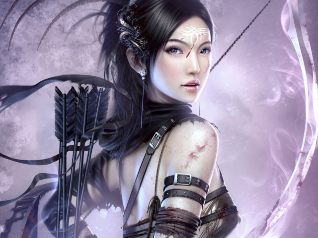 Das Fantasy Archer Girl Wallpaper 640x480