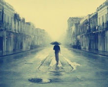 Man In Rain Painting screenshot #1 220x176