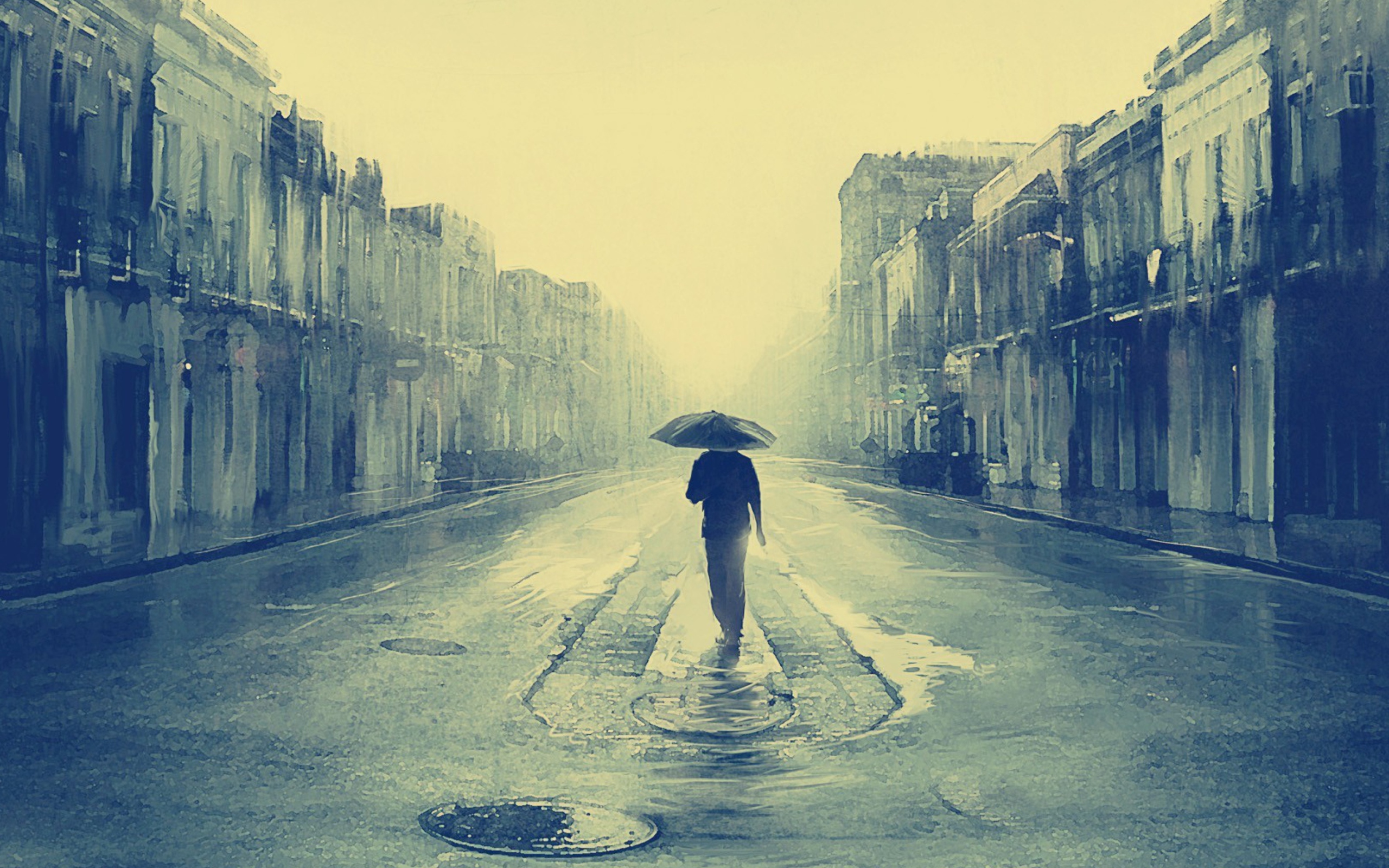 Sfondi Man In Rain Painting 2560x1600
