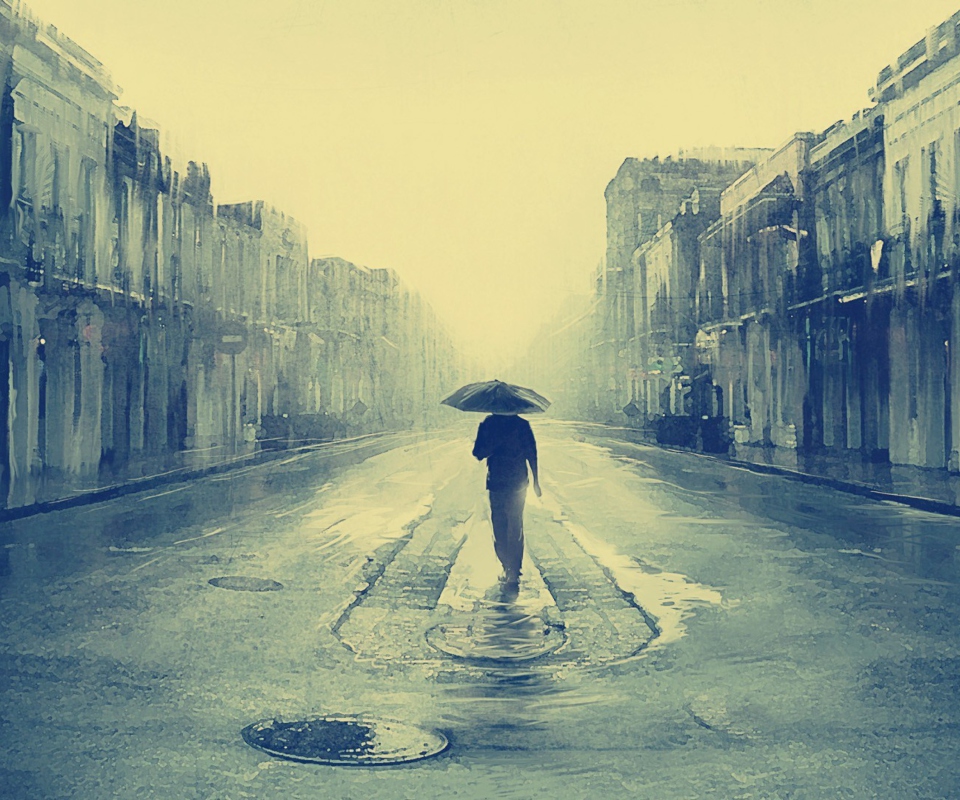 Sfondi Man In Rain Painting 960x800