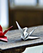 Обои Paper Origami Bird 176x220