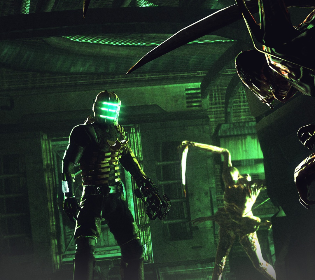 Isaac Clarke in Dead Space battle Necromorphs screenshot #1 1080x960