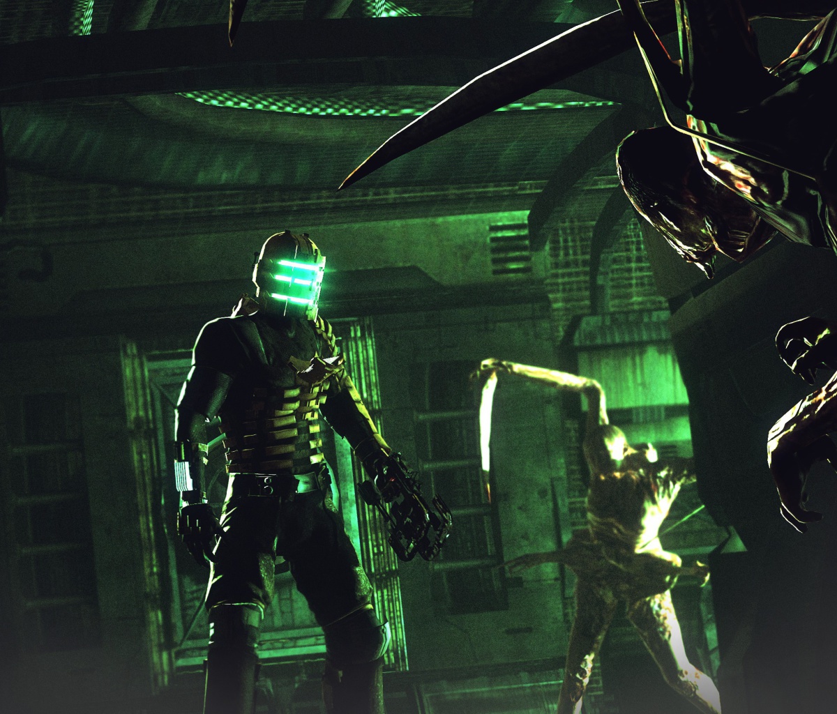 Isaac Clarke in Dead Space battle Necromorphs screenshot #1 1200x1024