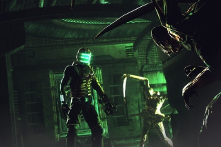 Isaac Clarke in Dead Space battle Necromorphs - Obrázkek zdarma pro 1200x1024