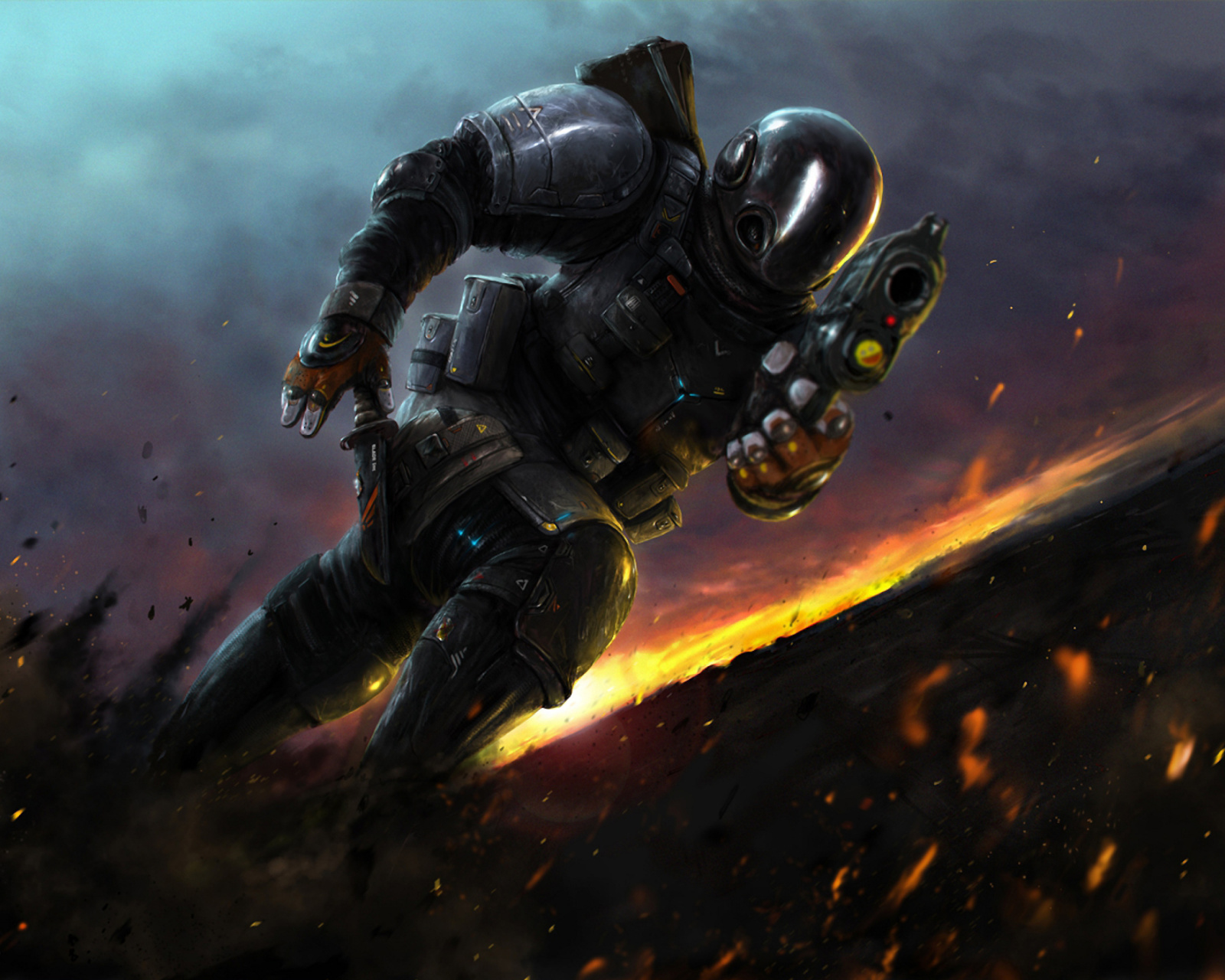 Das Warrior after explosion Wallpaper 1600x1280