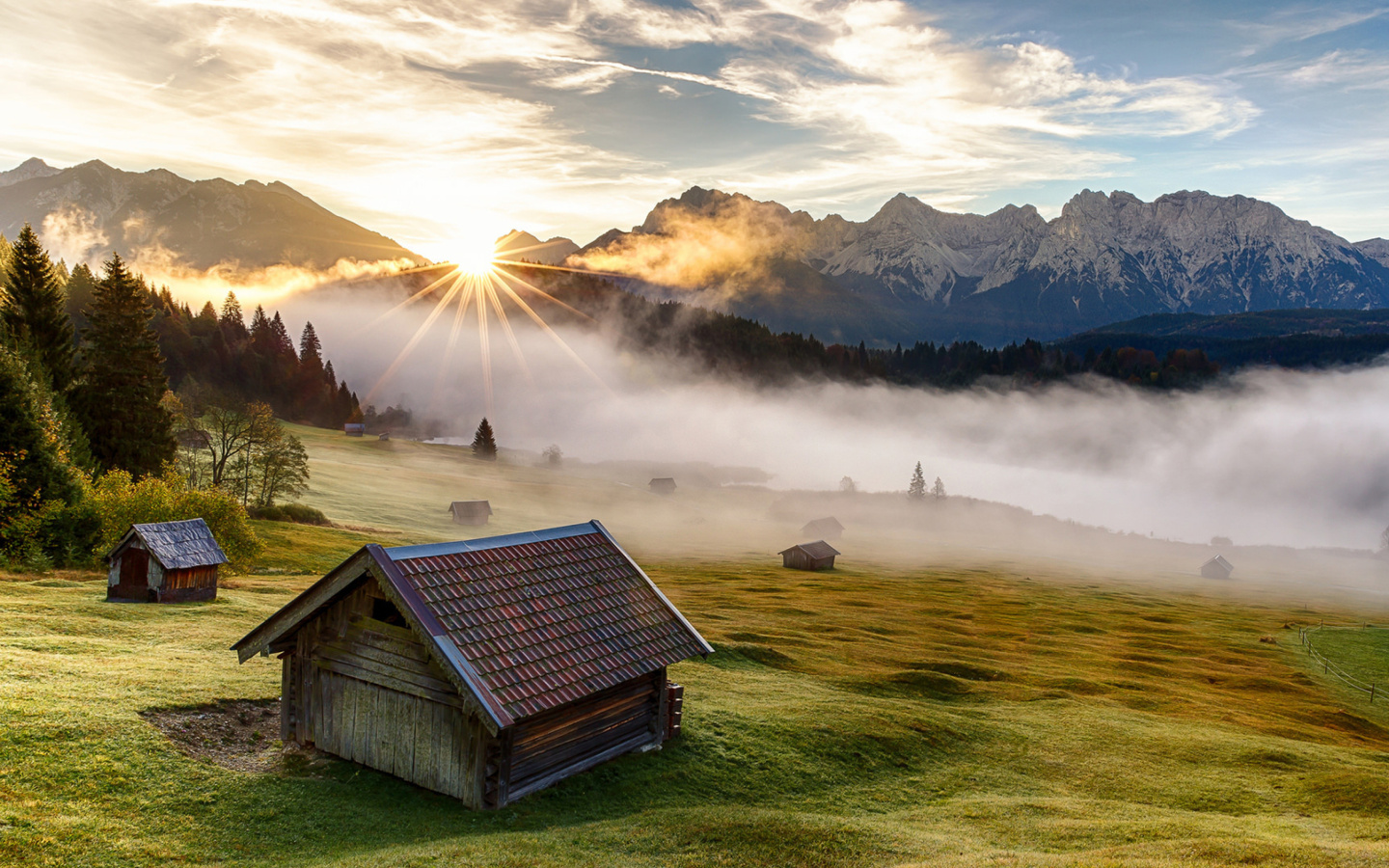 Fondo de pantalla Morning in Alps 1440x900