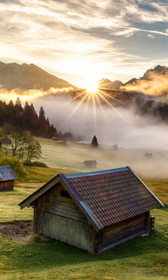 Das Morning in Alps Wallpaper 240x400