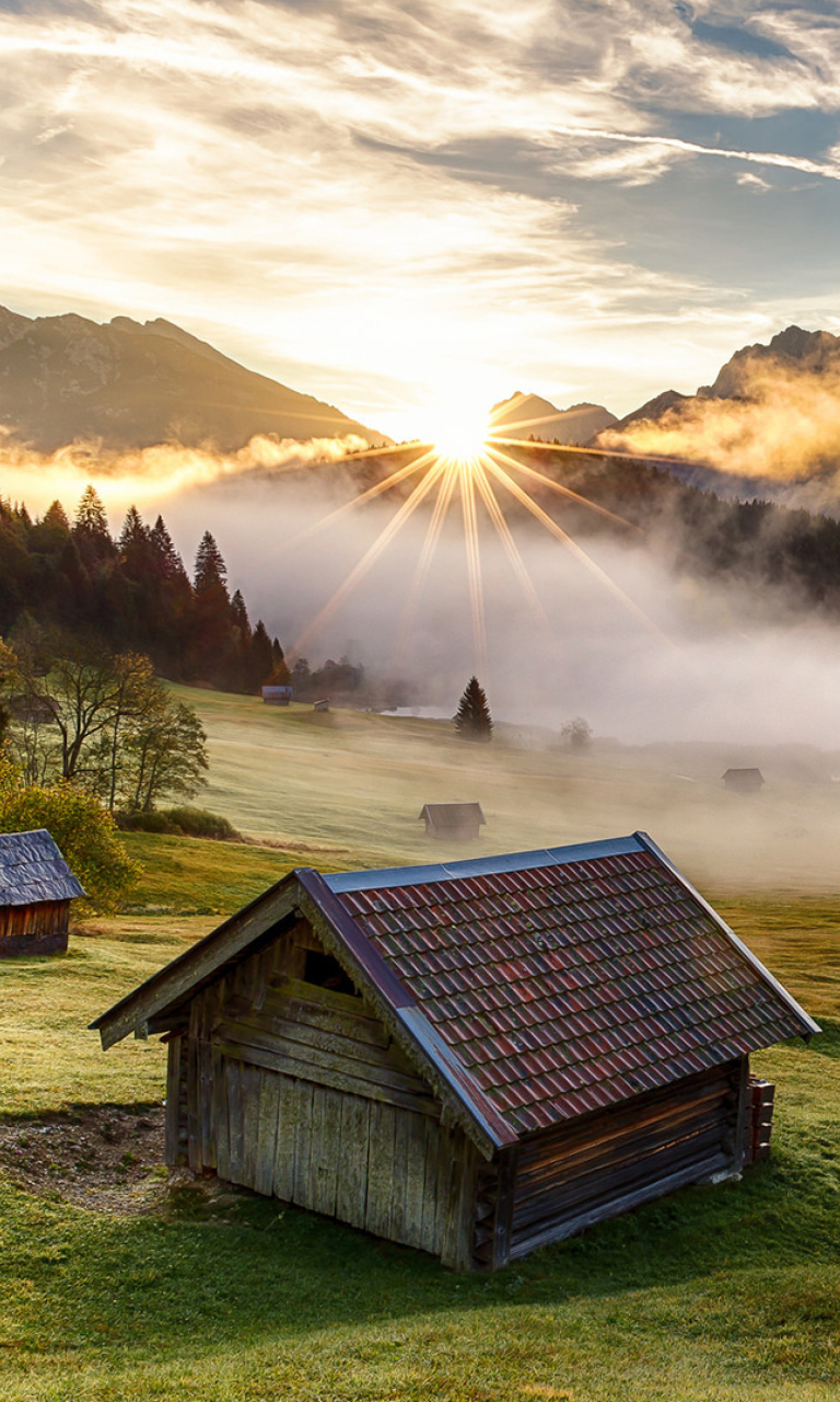 Das Morning in Alps Wallpaper 768x1280