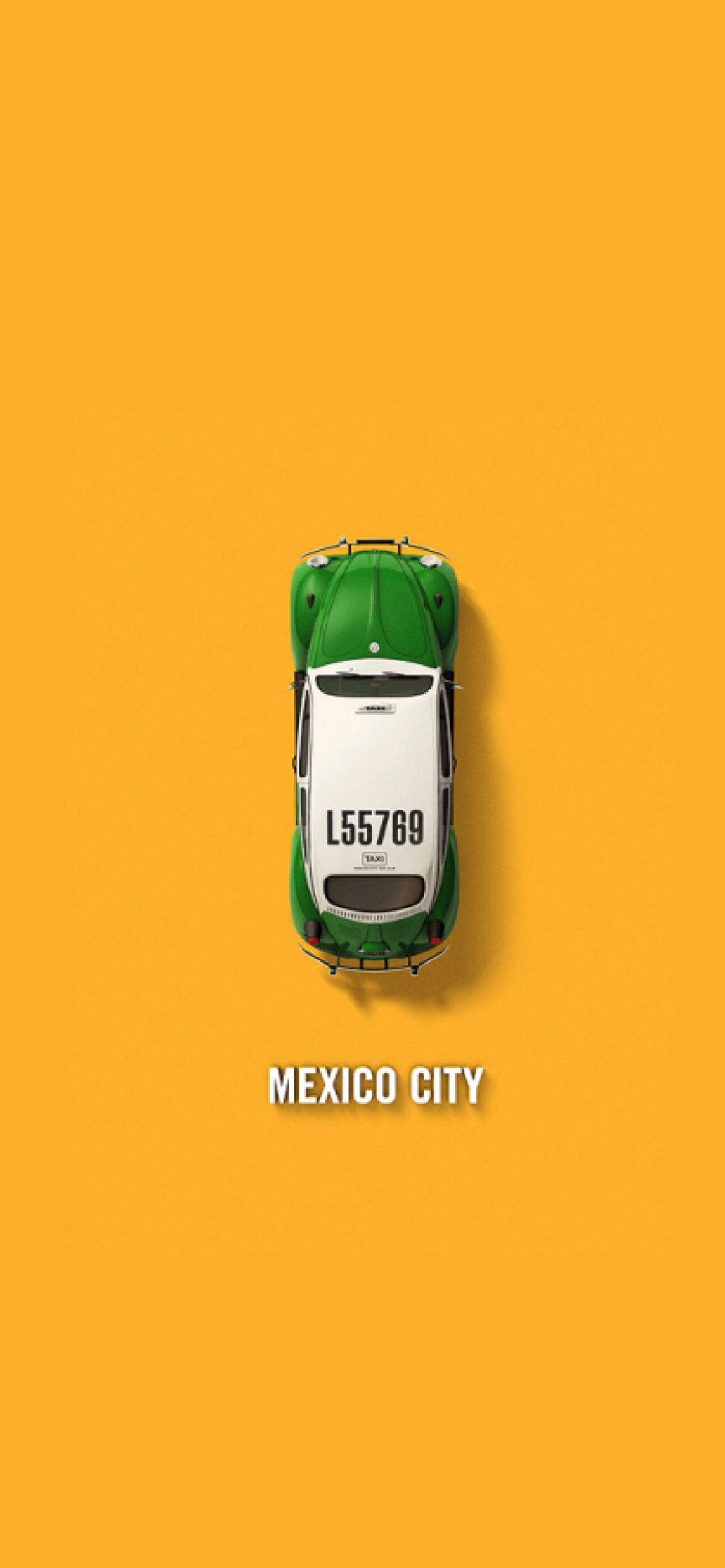 Mexico City Cab wallpaper 1170x2532
