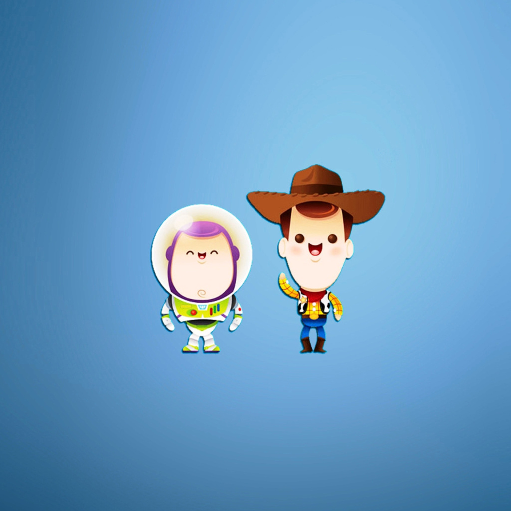 Das Buzz and Woody in Toy Story Wallpaper 1024x1024