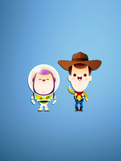 Обои Buzz and Woody in Toy Story 240x320