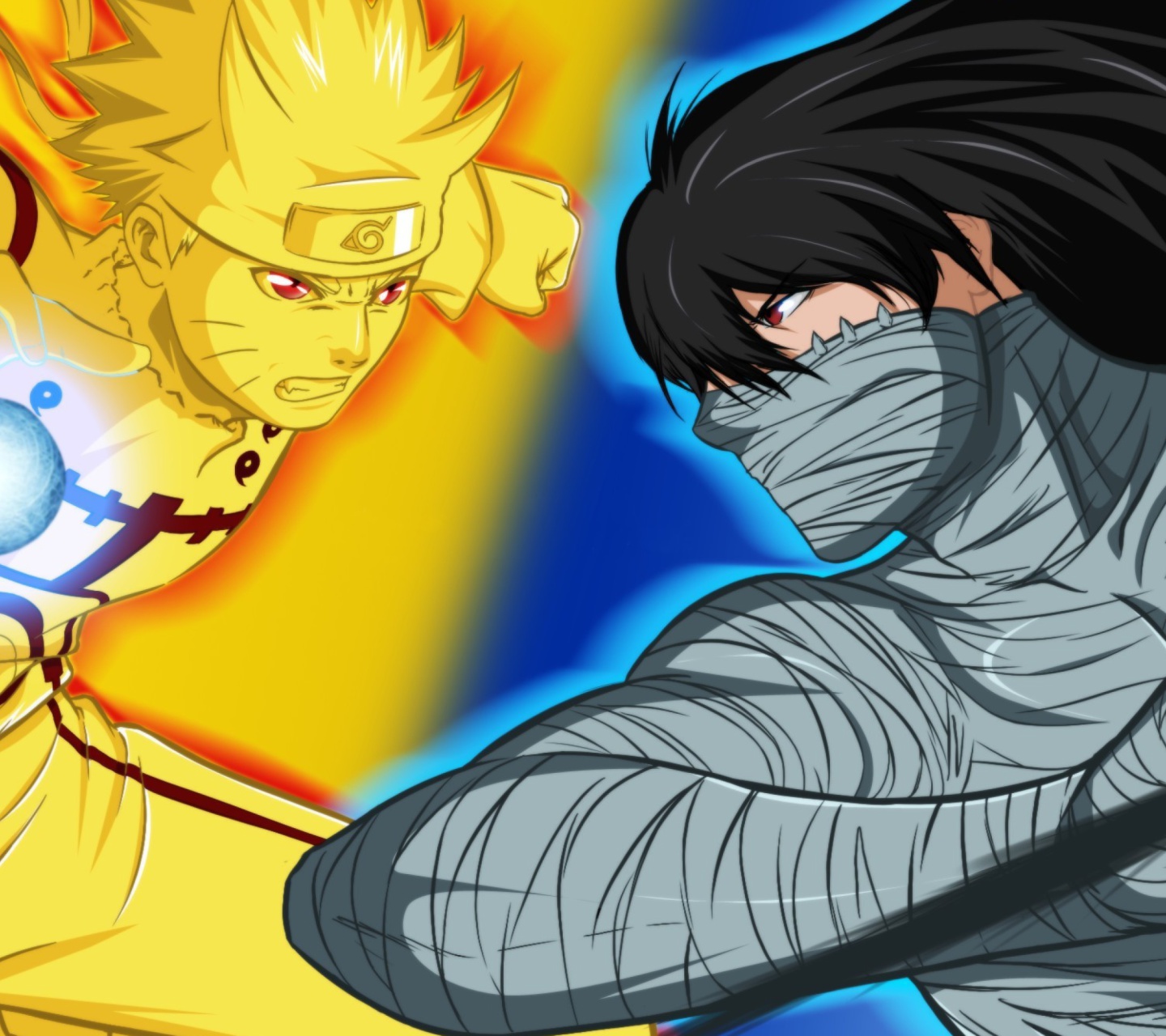 Fondo de pantalla Naruto vs Ichigo 1440x1280