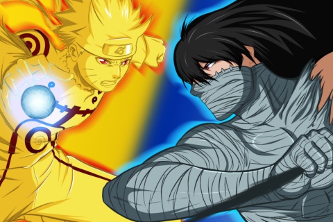 Fondo de pantalla Naruto vs Ichigo 480x320