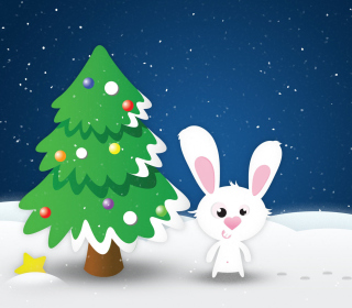 White Christmas Rabbit Wallpaper for HP TouchPad