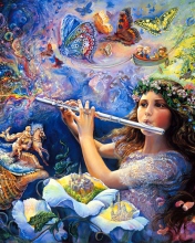 Josephine Wall Paintings - Enchanted Flute wallpaper 176x220