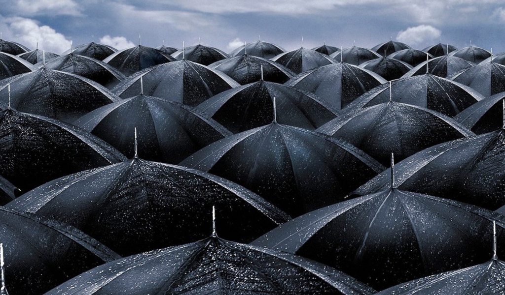 Das Black Umbrellas Wallpaper 1024x600