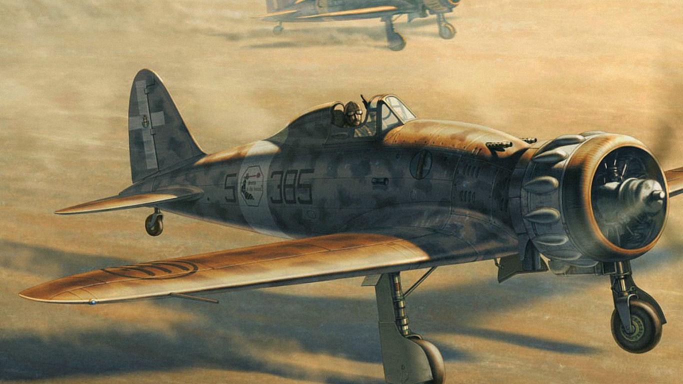Macchi C.200 - World War II fighter aircraft wallpaper 1366x768