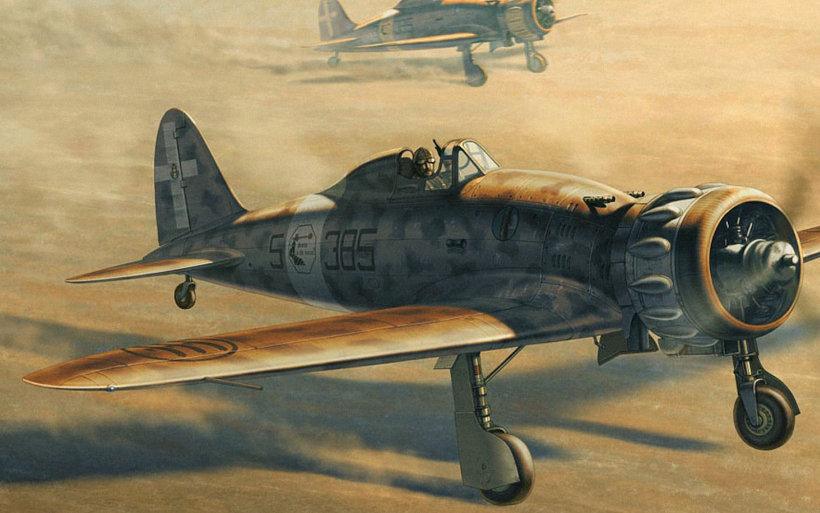 Macchi C.200 - World War II fighter aircraft wallpaper 1680x1050