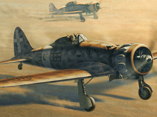 Macchi C.200 - World War II fighter aircraft wallpaper 320x240
