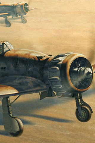 Das Macchi C.200 - World War II fighter aircraft Wallpaper 320x480