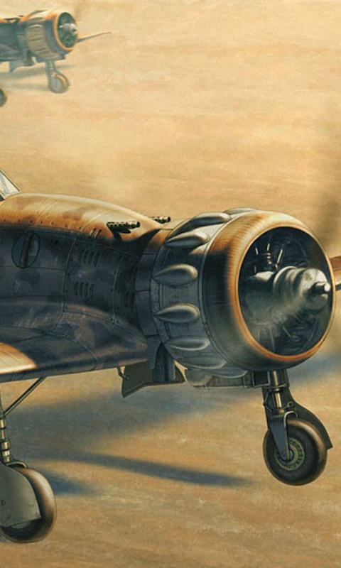 Macchi C.200 - World War II fighter aircraft wallpaper 480x800
