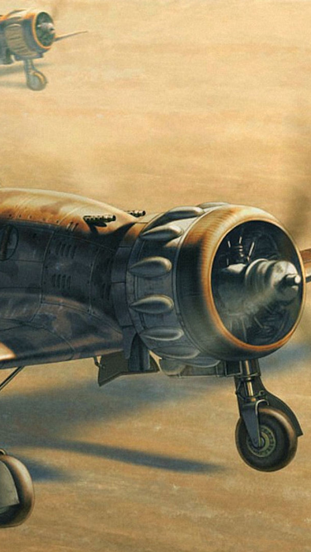 Macchi C.200 - World War II fighter aircraft wallpaper 640x1136