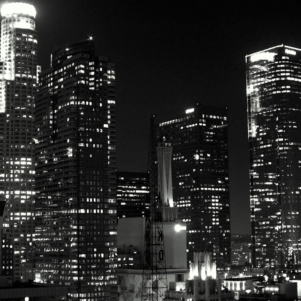Los Angeles Black And White wallpaper 1024x1024