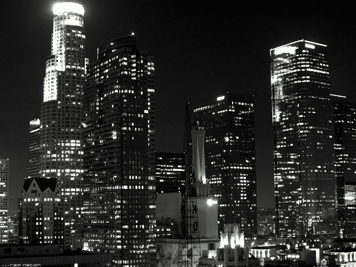 Los Angeles Black And White wallpaper 1152x864