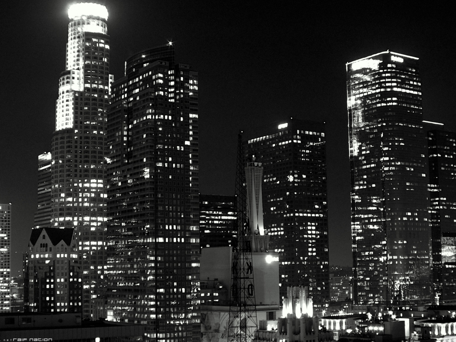 Fondo de pantalla Los Angeles Black And White 1600x1200