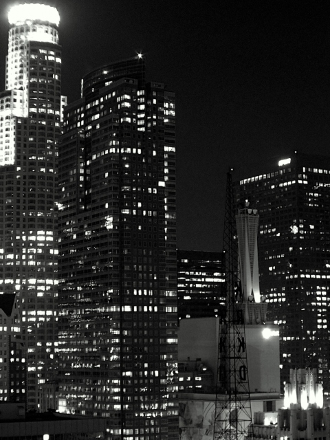 Los Angeles Black And White wallpaper 480x640