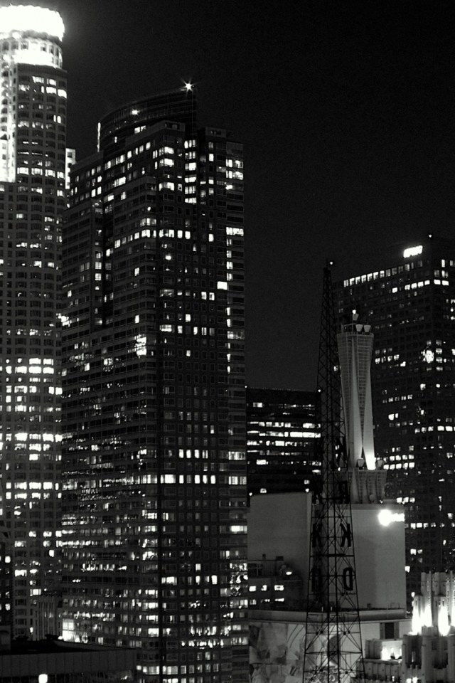 Los Angeles Black And White wallpaper 640x960