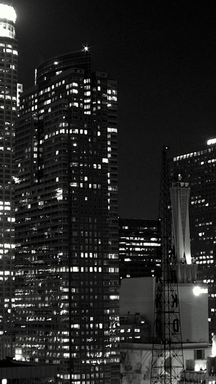 Los Angeles Black And White wallpaper 750x1334