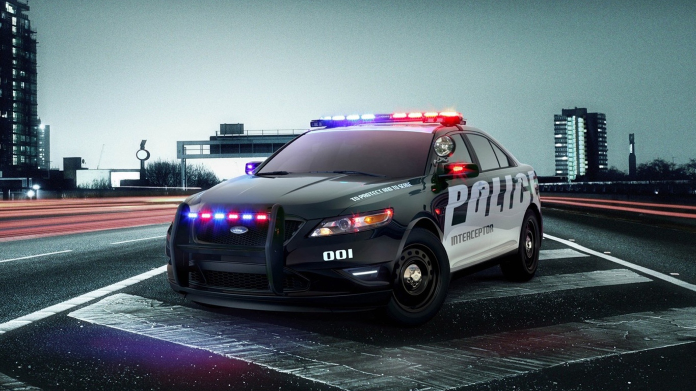 Das Ford Police Car Wallpaper 1366x768