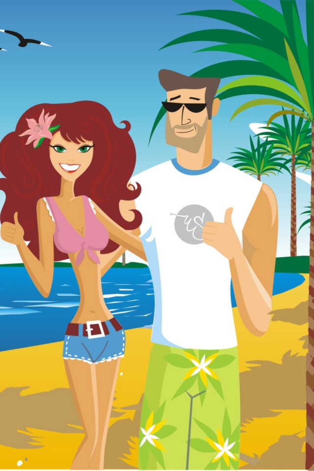 Screenshot №1 pro téma Love On The Beach 640x960