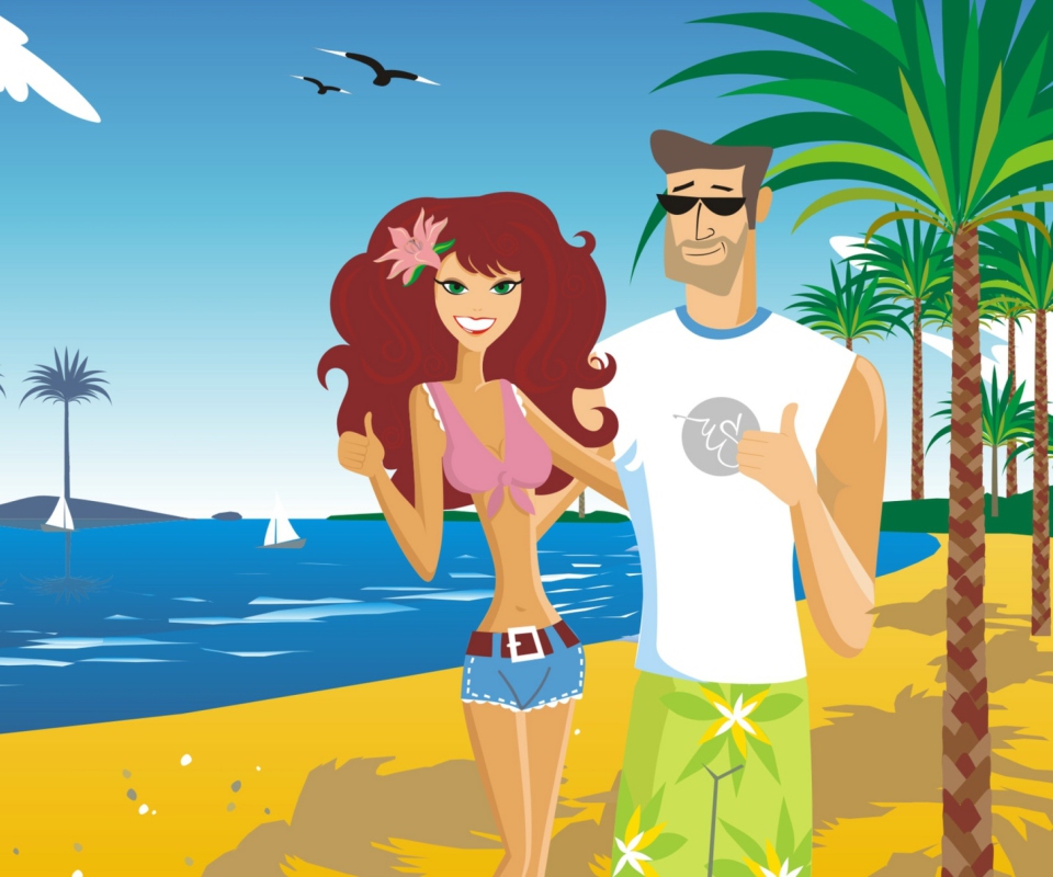 Screenshot №1 pro téma Love On The Beach 960x800