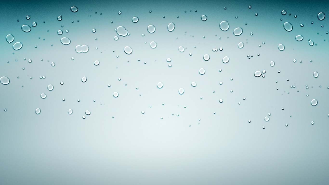 Sfondi Water Drops On Glass 1366x768