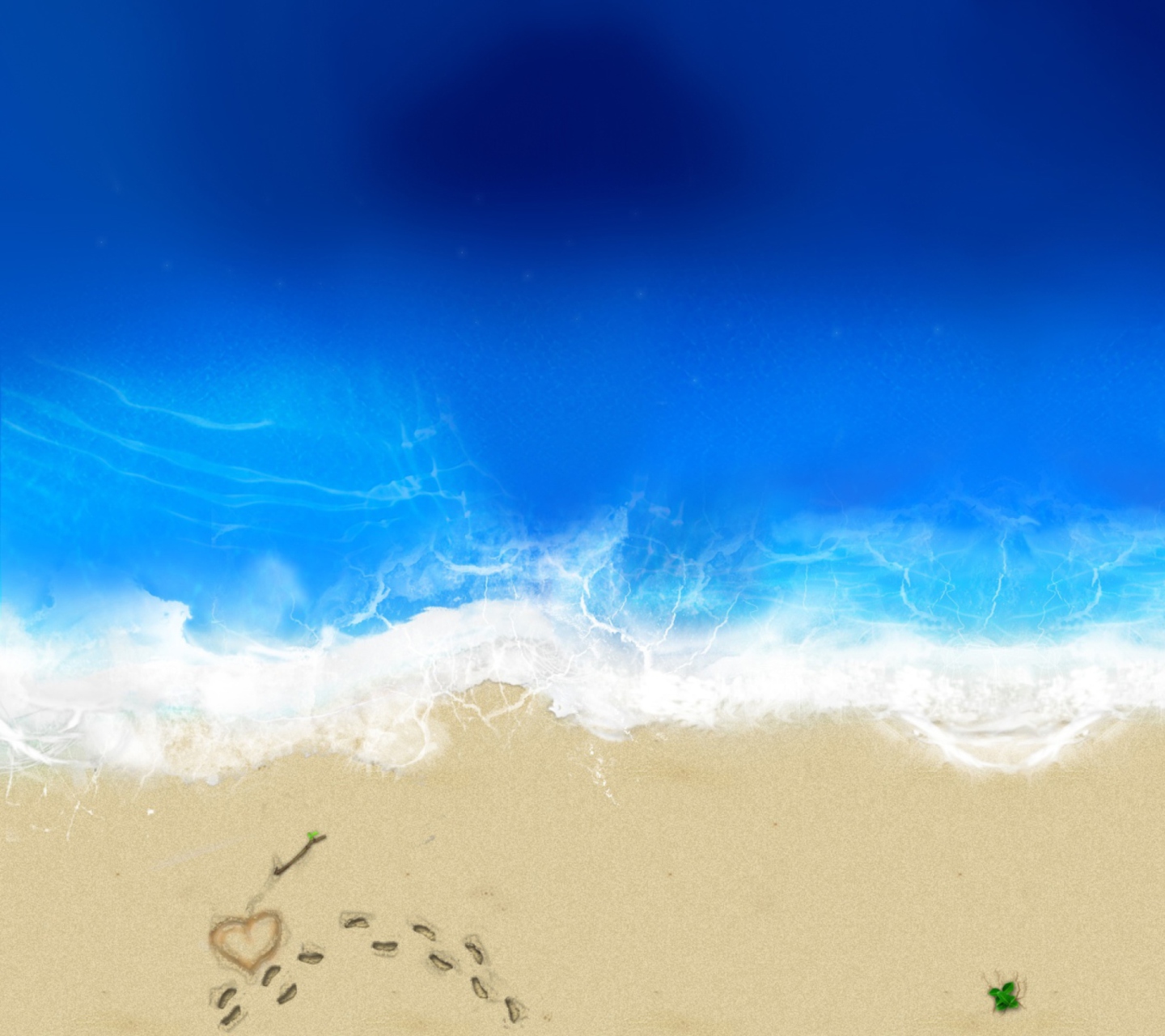 Fondo de pantalla Love On The Beach 1440x1280