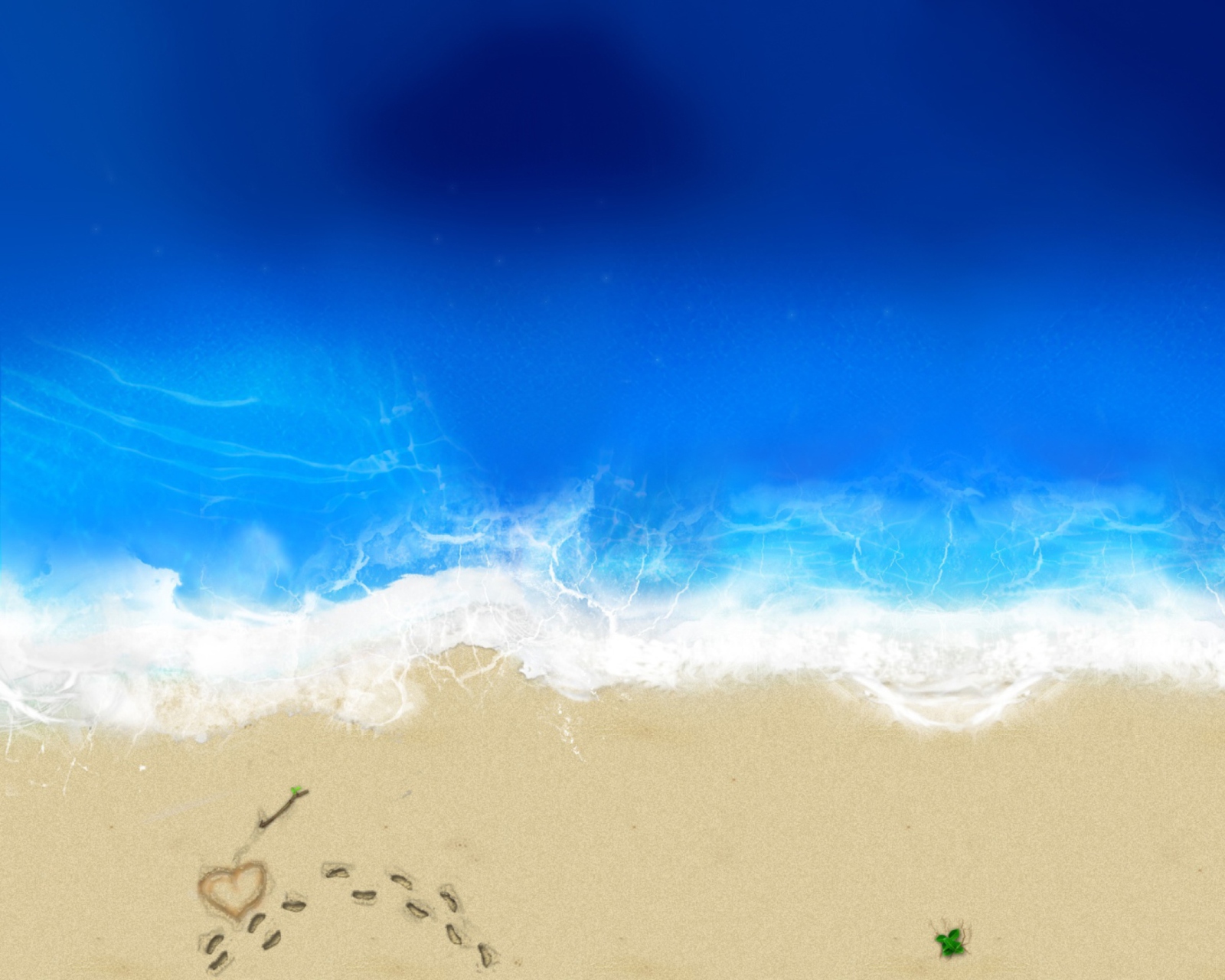 Das Love On The Beach Wallpaper 1600x1280