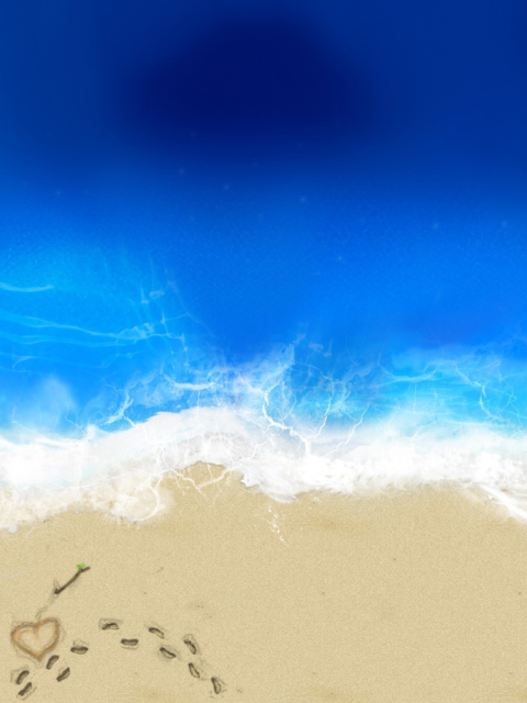 Das Love On The Beach Wallpaper 480x640