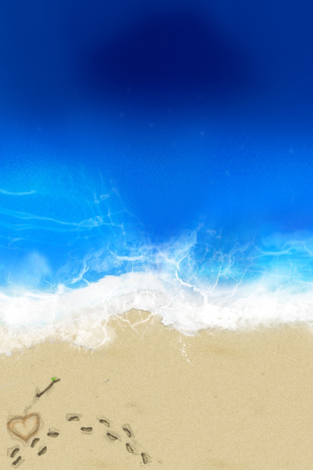 Das Love On The Beach Wallpaper 640x960