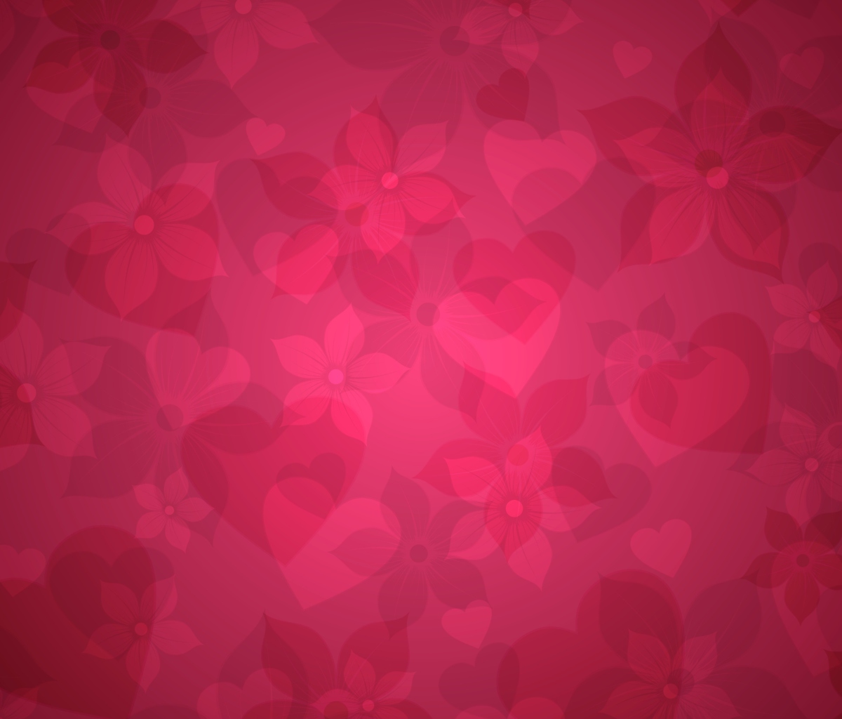 Das Pink Hearts And Flowers Pattern Wallpaper 1200x1024