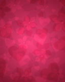 Обои Pink Hearts And Flowers Pattern 128x160