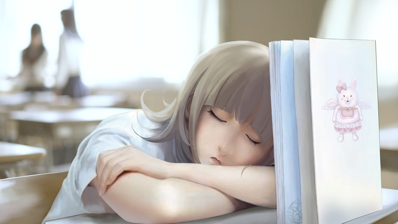Sleepy Student wallpaper 1366x768