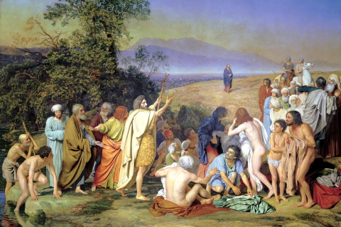 Alexander Ivanov Famous Painting - The Appearance Of Christ To The People screenshot #1 480x320
